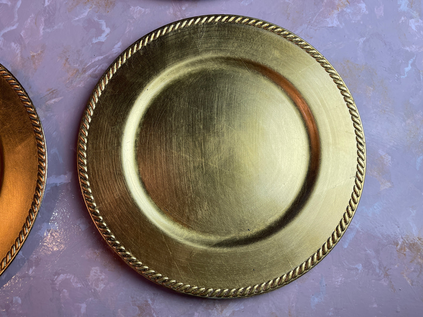 RENTAL TABLE GOLD GILT CLASSIC BEADED ORNATE PLATE CHARGER