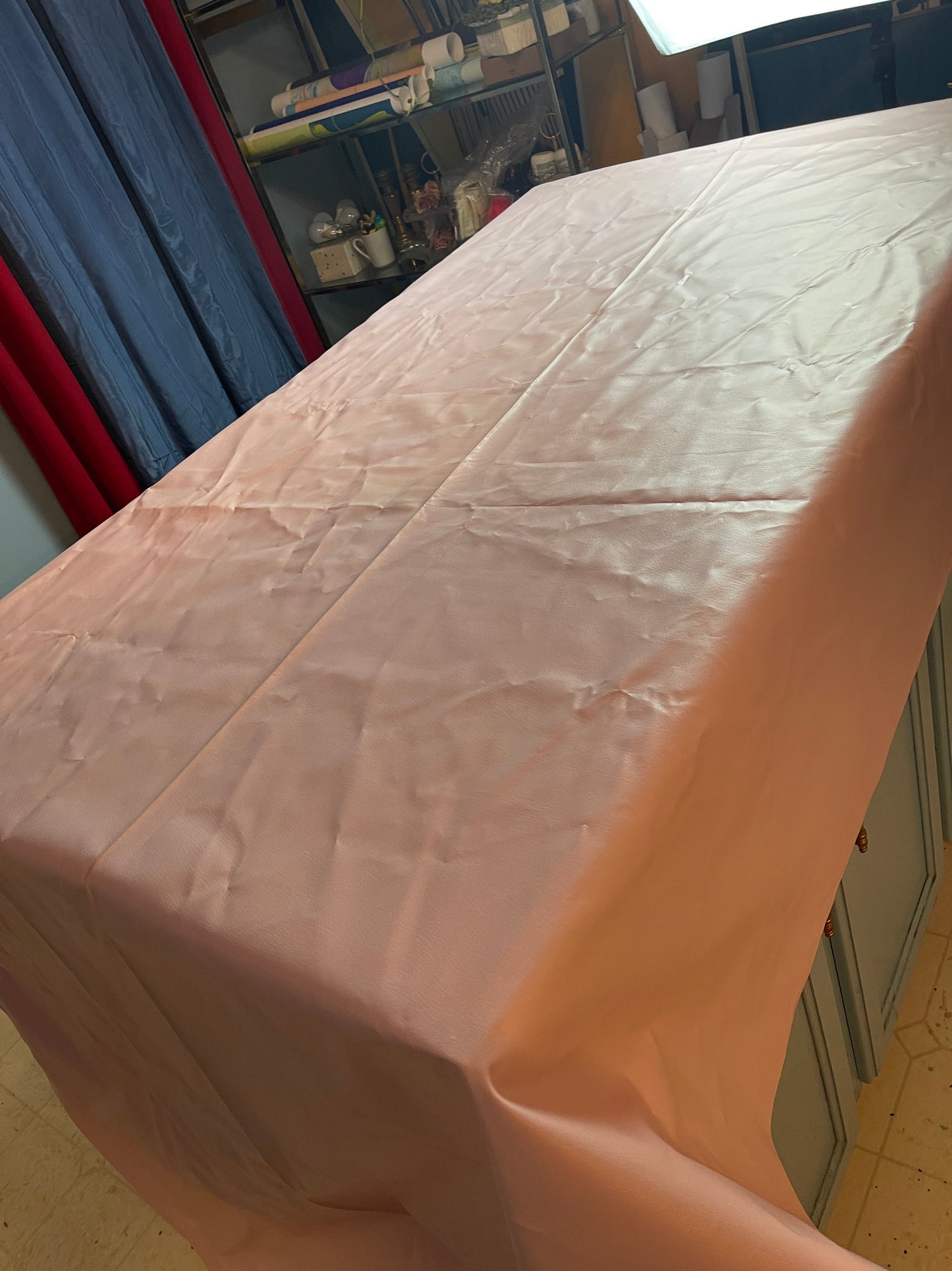 RENTAL PINK LEATHER TABLECLOTH TABLE DECOR