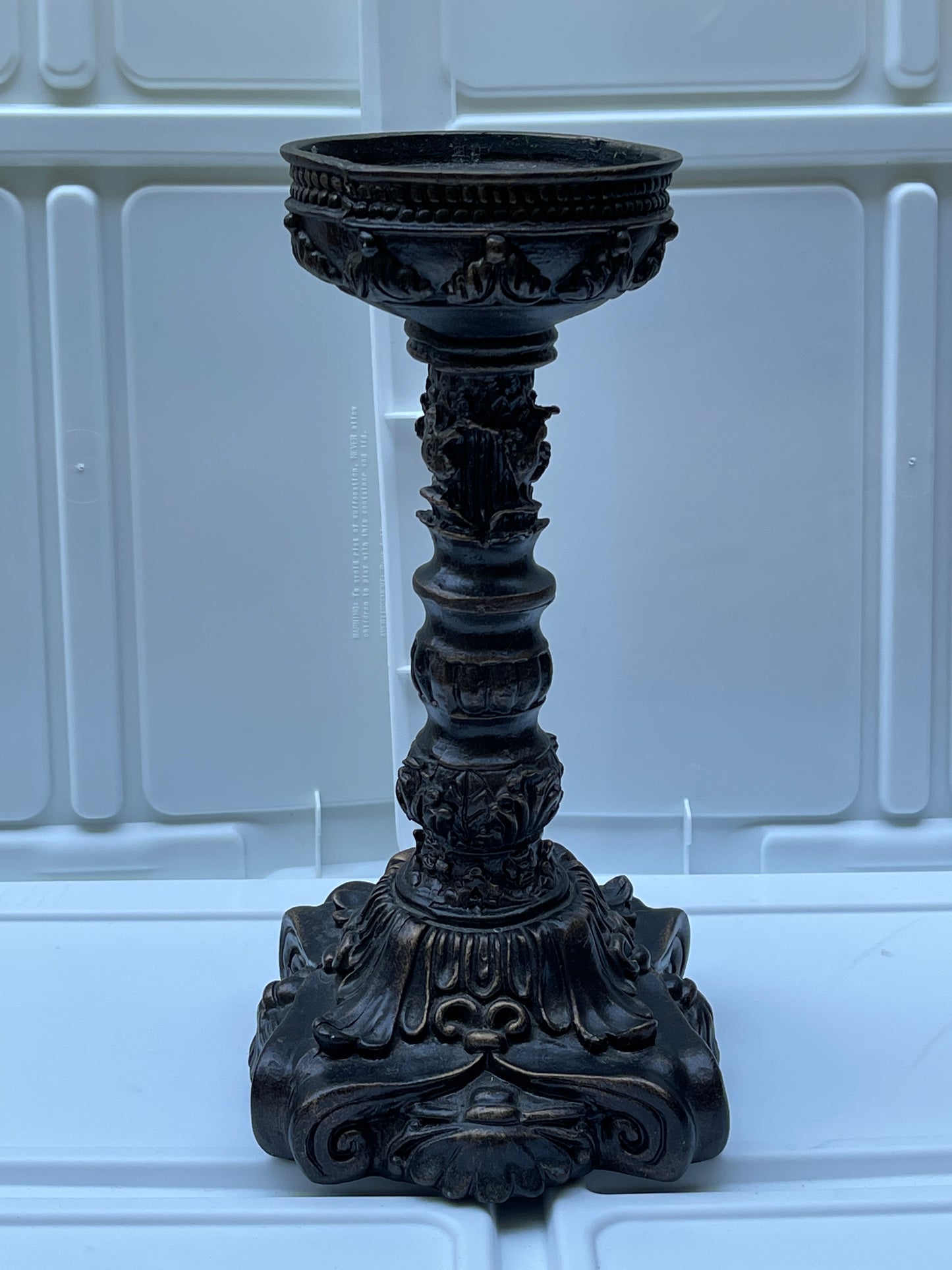 UNITY CANDLE RENTAL FRENCH VICTORIAN ORNATE CANDLE HOLDER BRONZE GOLD