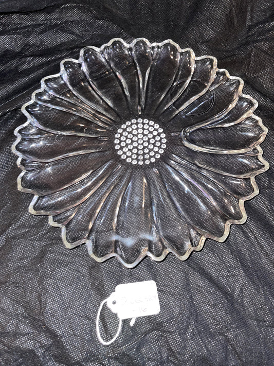 DISHES RENTAL Vintage Glass Flower Plates serving serveware