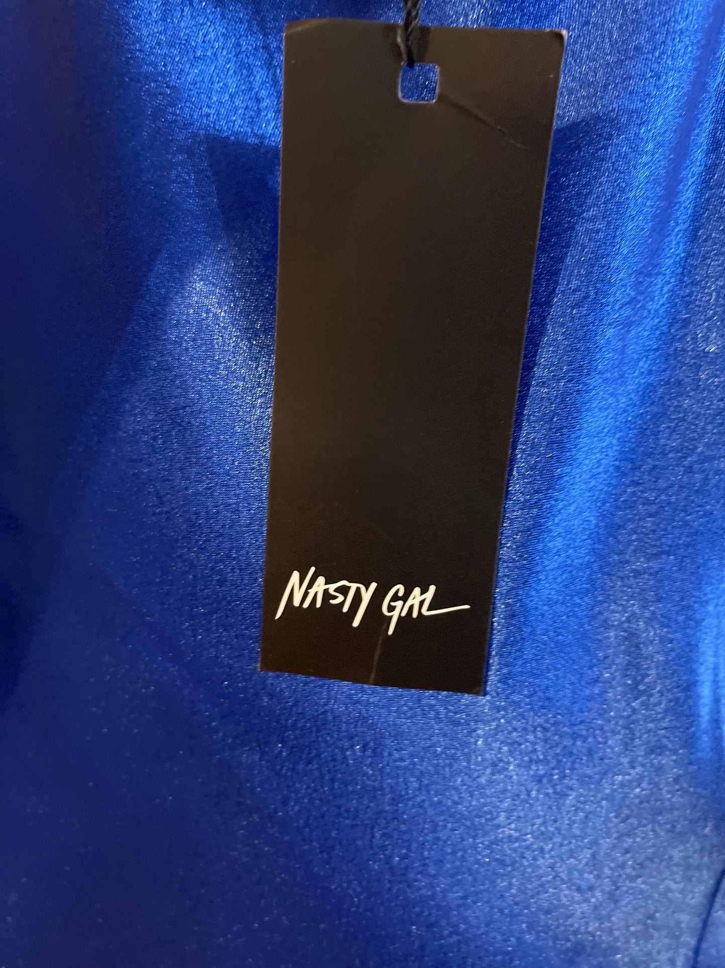 NWT Blue Satin slip dress nasty gal