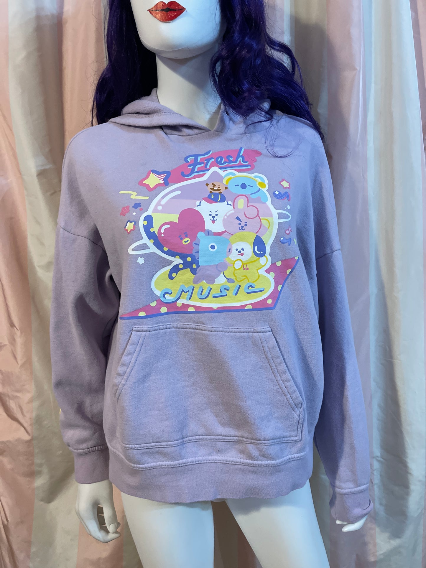 Purple Lavender Beach Wash Anime Animsl music cartoon sweatshirt pullover jumper