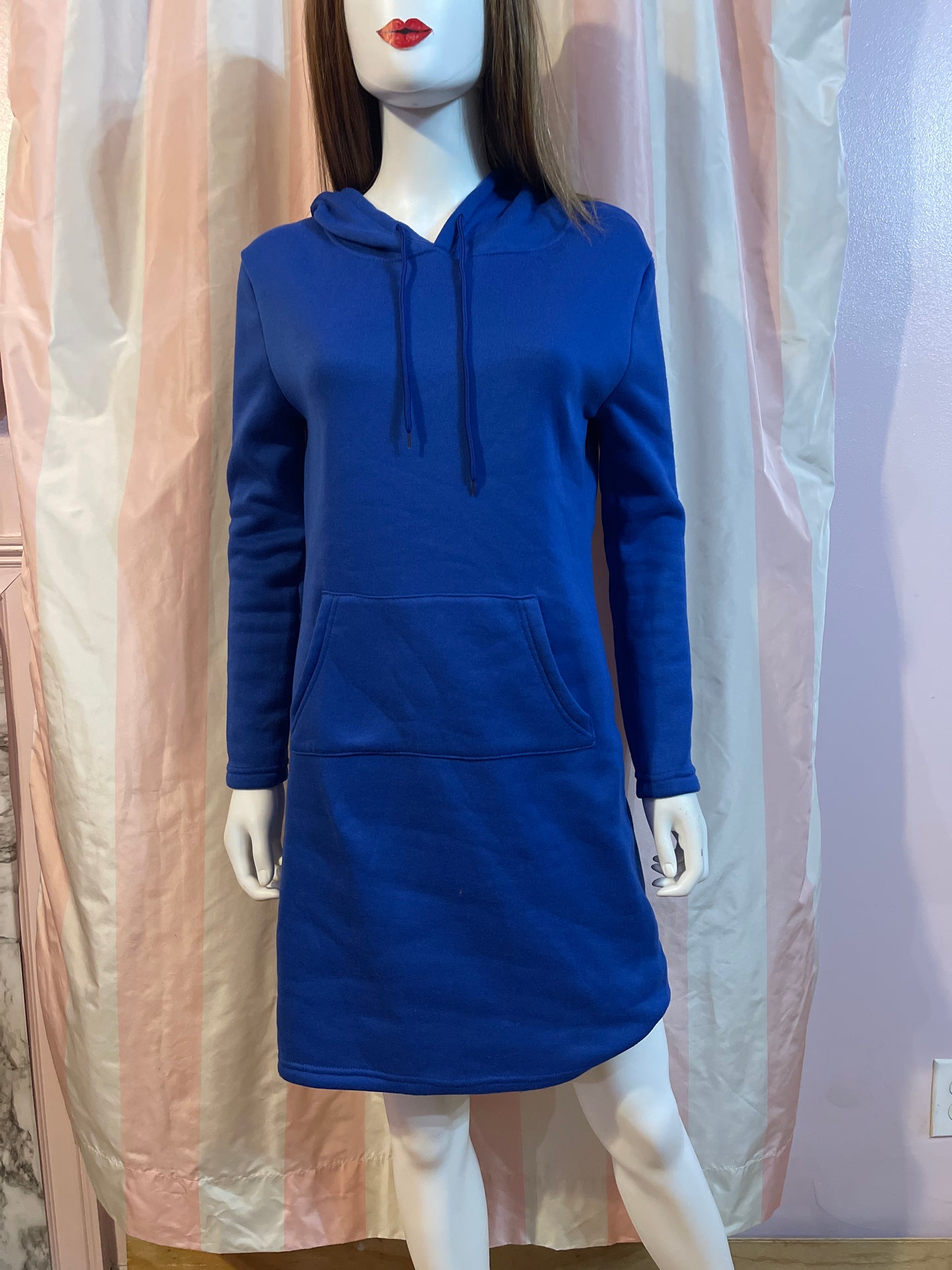 Royal Blue Sweatshirt Pullover Dress Hoodie