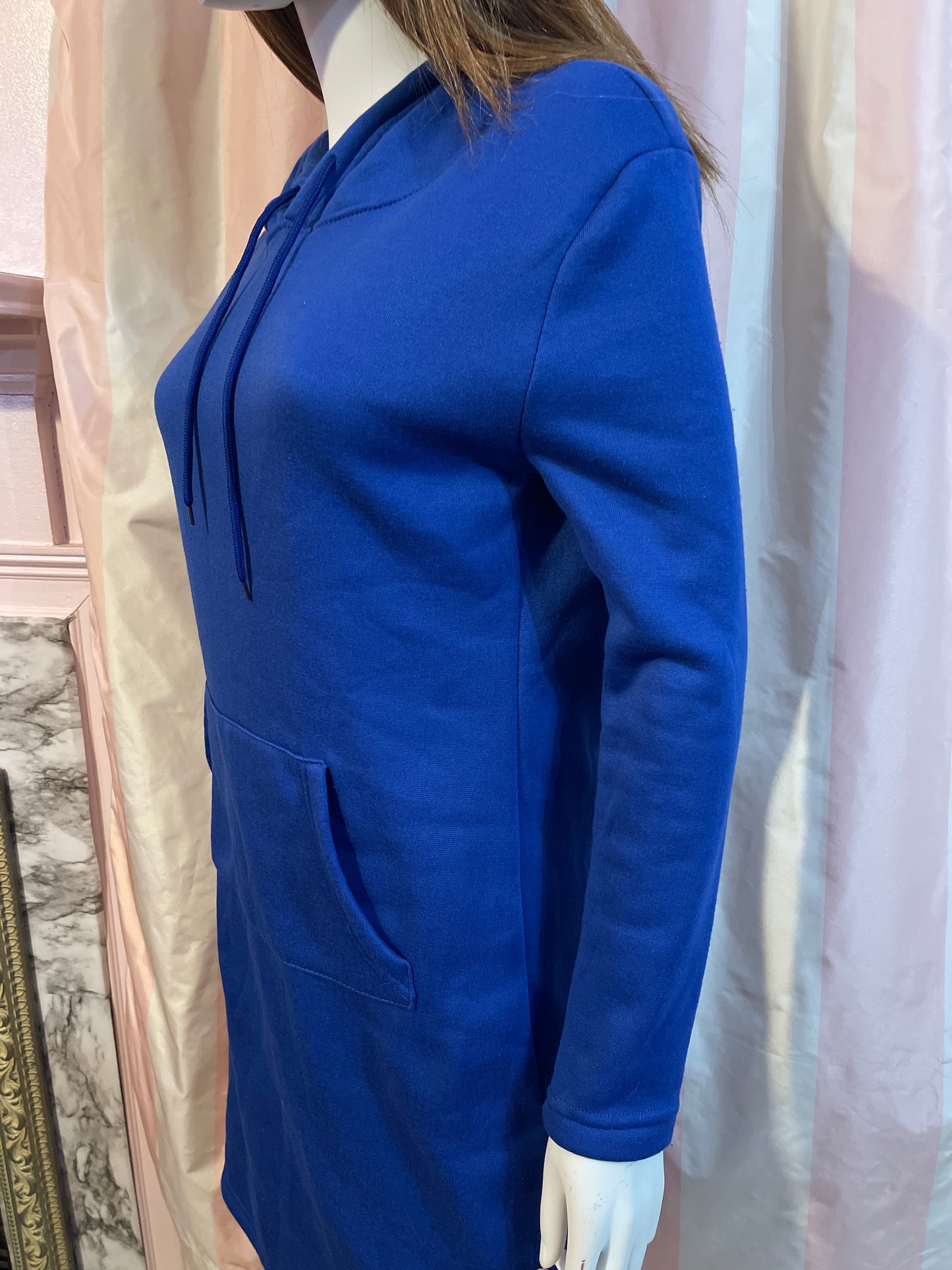 Royal Blue Sweatshirt Pullover Dress Hoodie