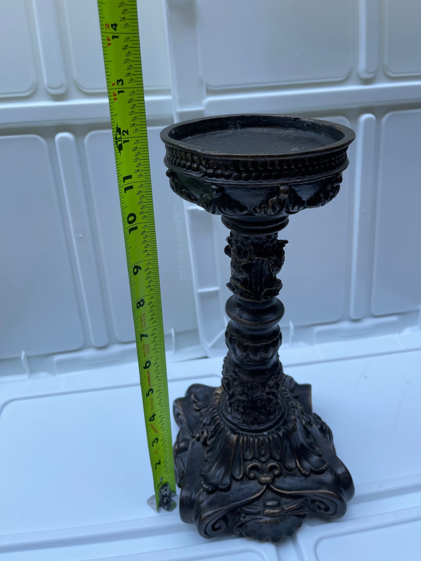 UNITY CANDLE RENTAL FRENCH VICTORIAN ORNATE CANDLE HOLDER BRONZE GOLD