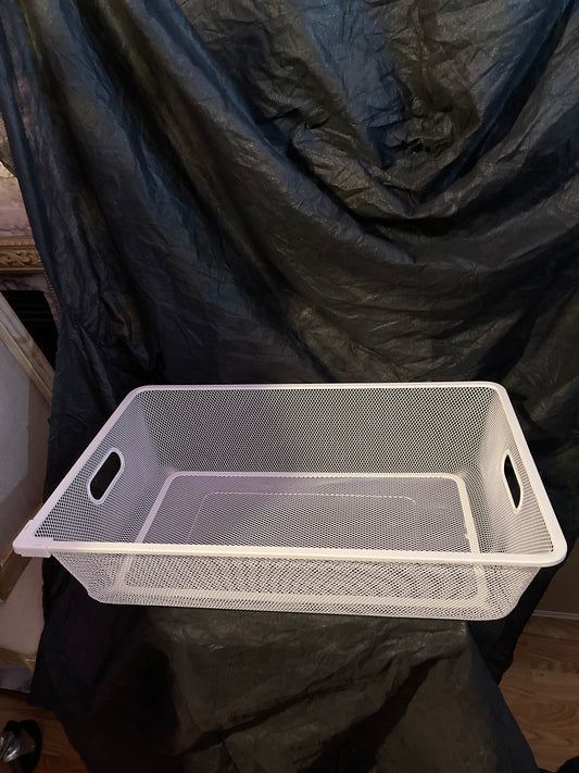 RENTAL WHITE METAL MESH BINS BASKET