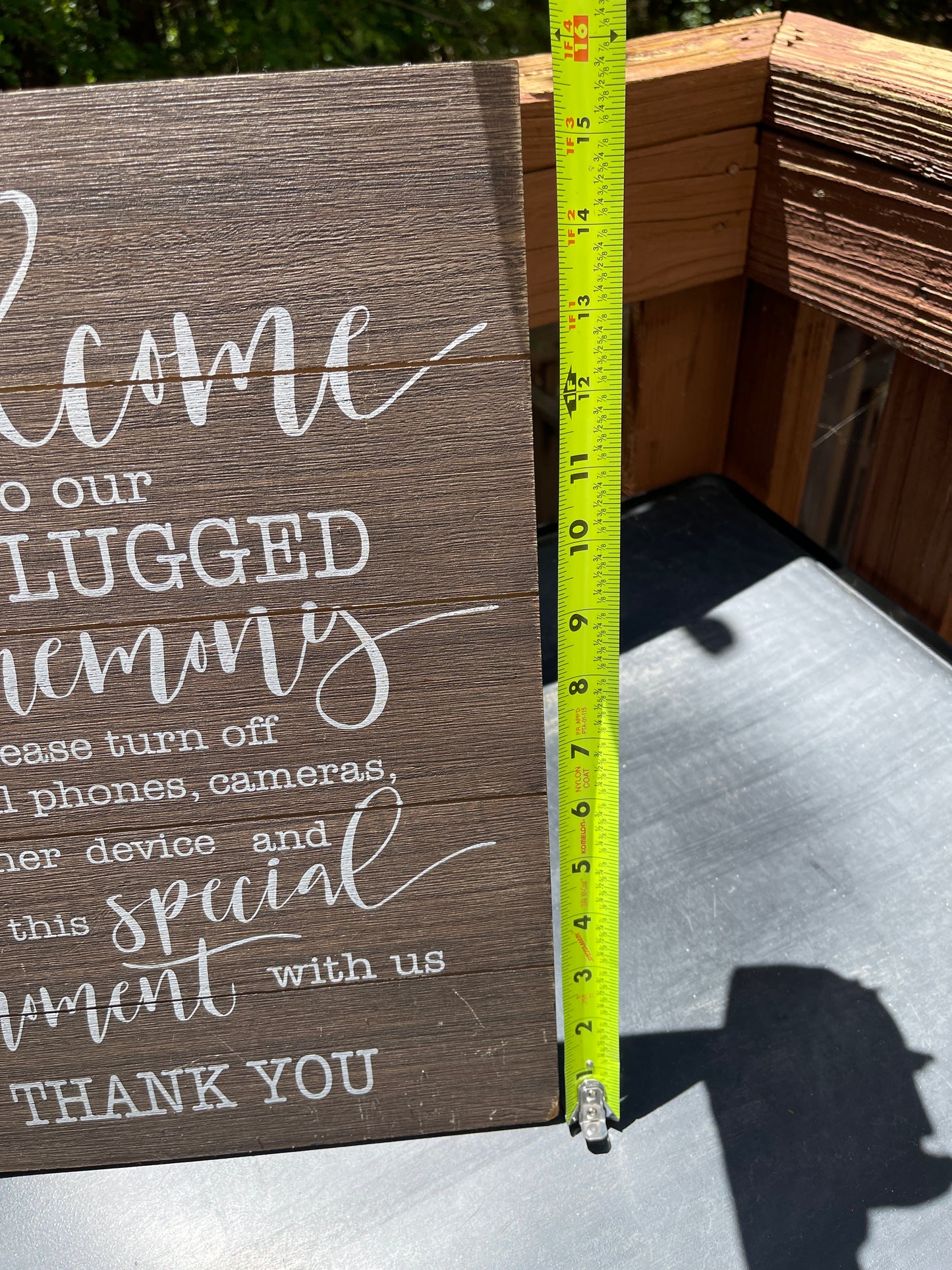 SIGN RENTALWEDDING UNPLUGGED CEREMONY WOOD
