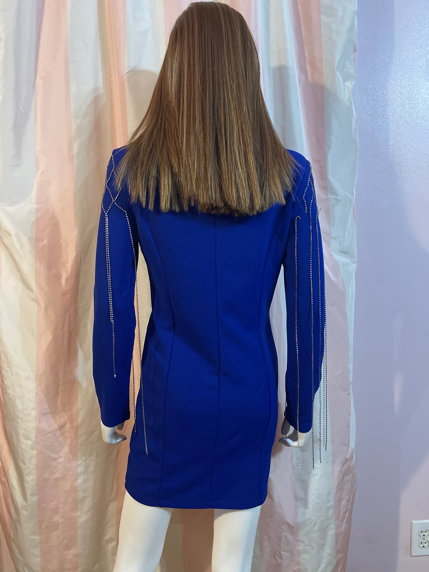 Vintage Royal Blue zip front coat dress