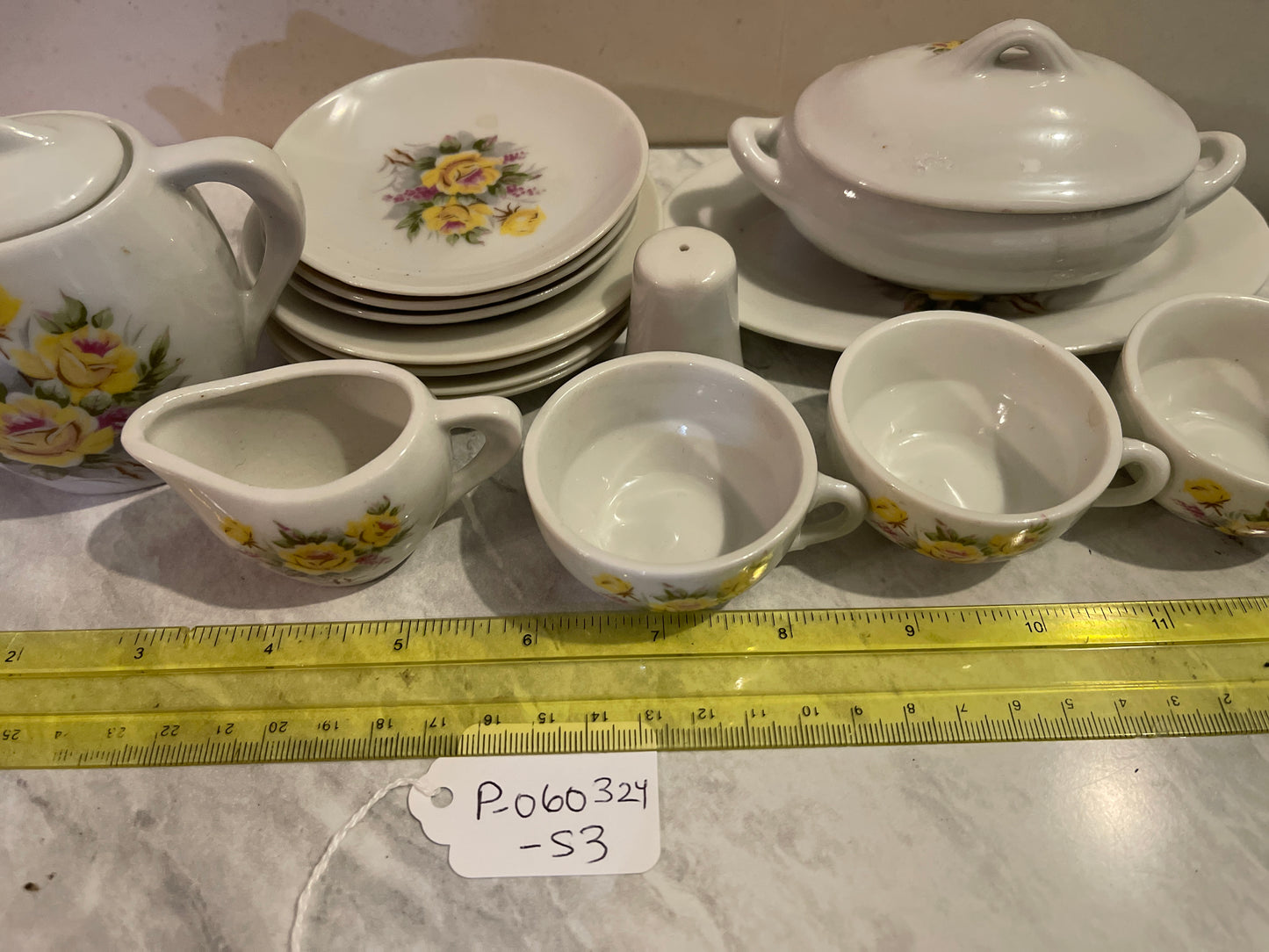 Rental vintage antique doll tea set