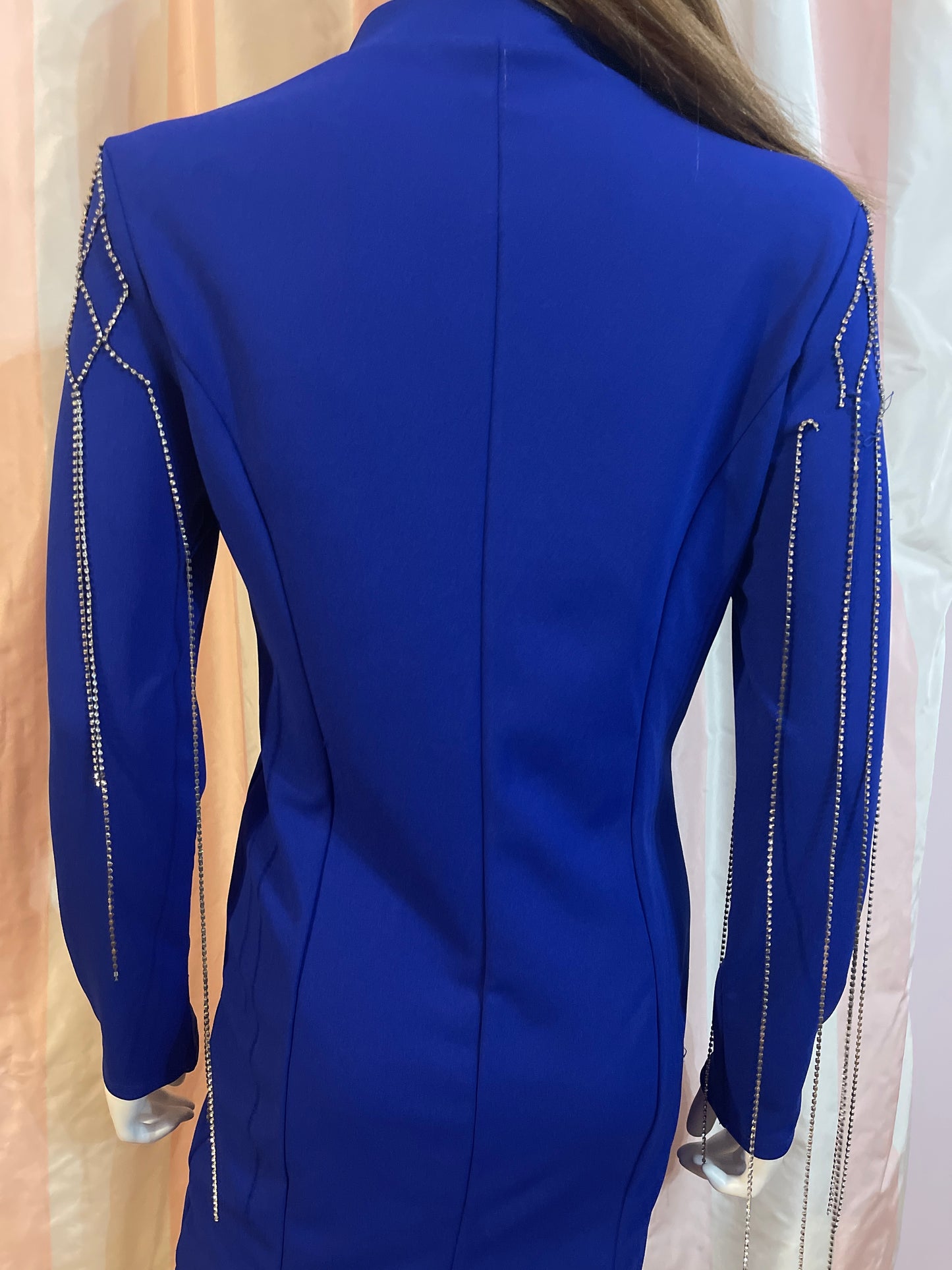 Vintage Royal Blue zip front coat dress