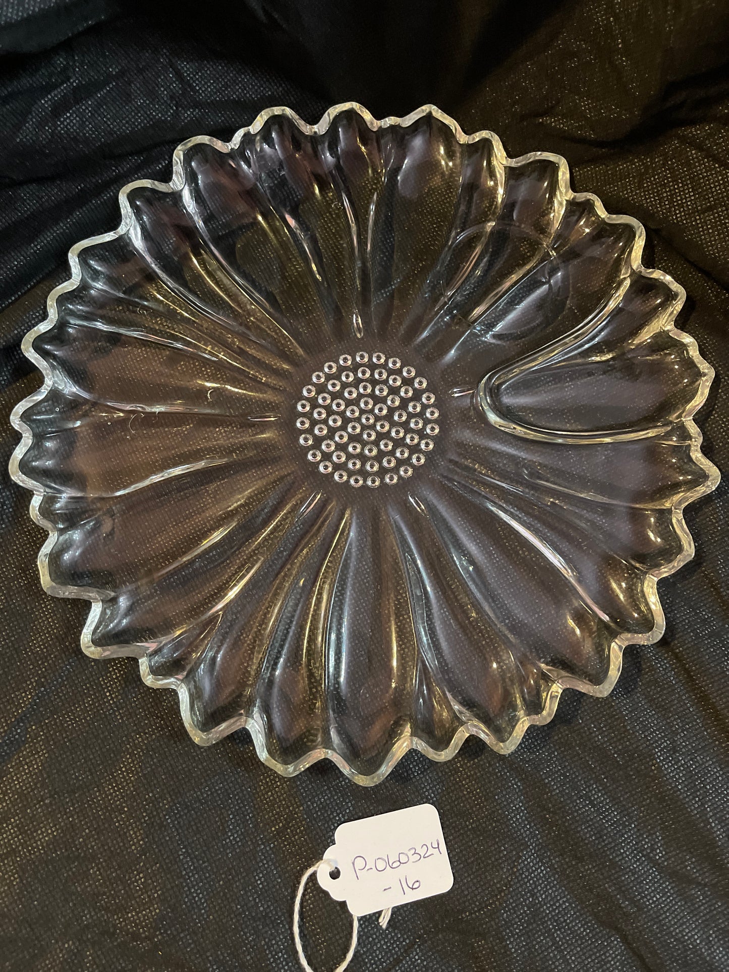 DISHES RENTAL Vintage Glass Flower Plates serving serveware