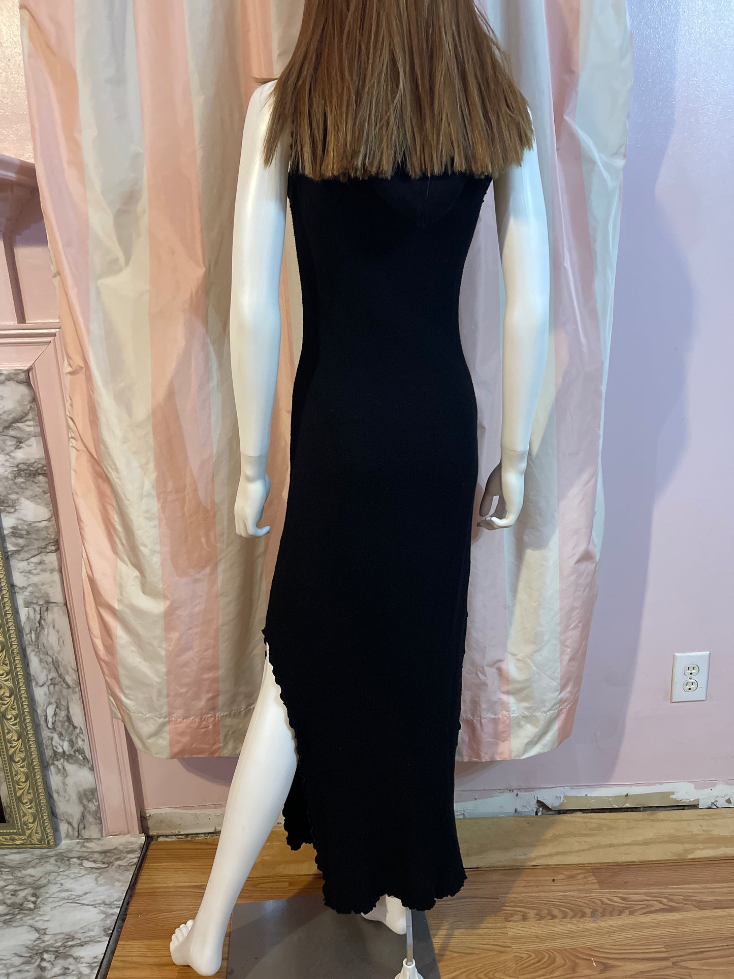 Black hoodie Boho Maxi dress