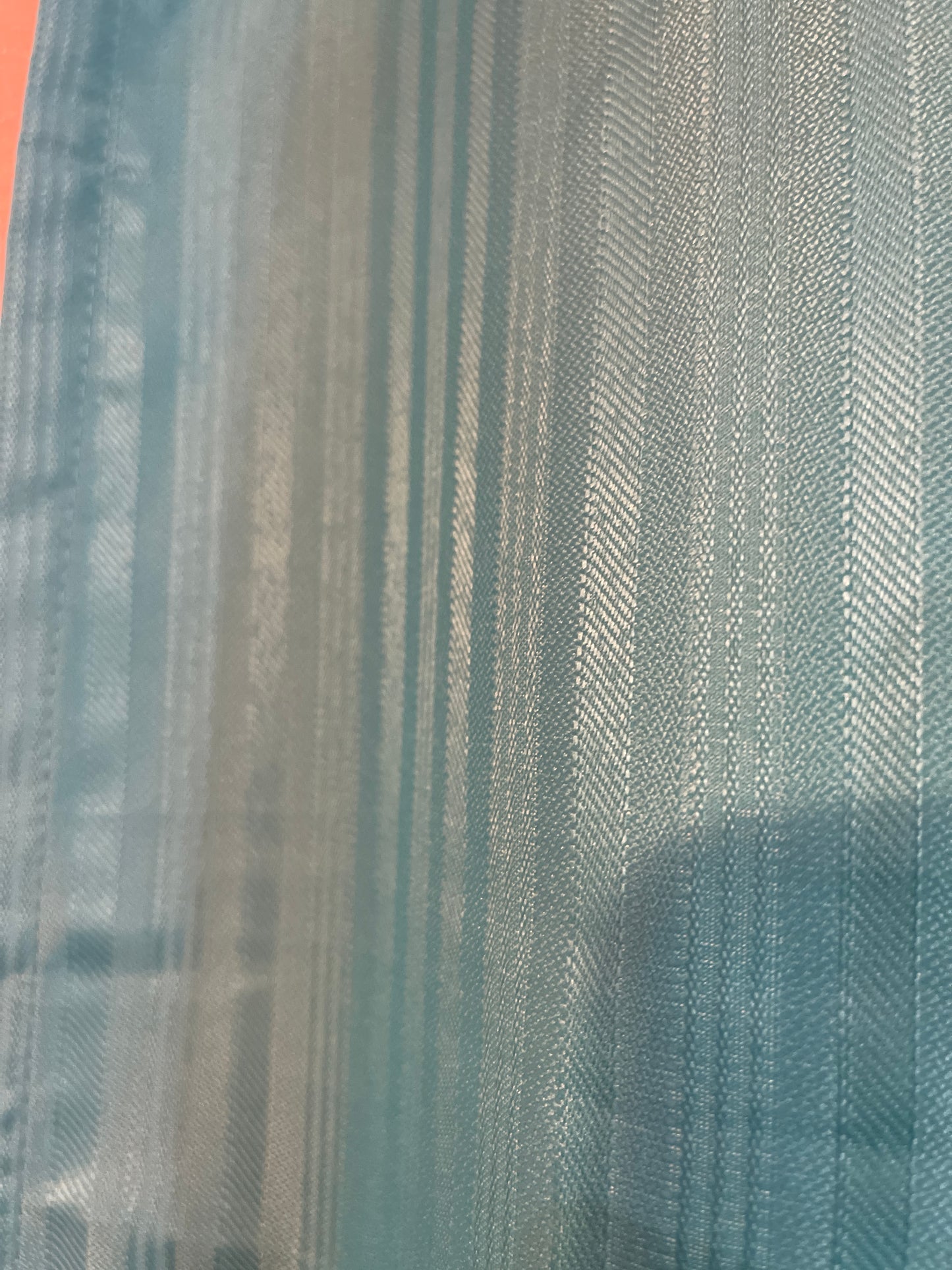 CURTAIN RENTAL TURQUOISE BLUE STRIPED SATIN SILK LINED CURTAIN PANELS fancy French Victorian