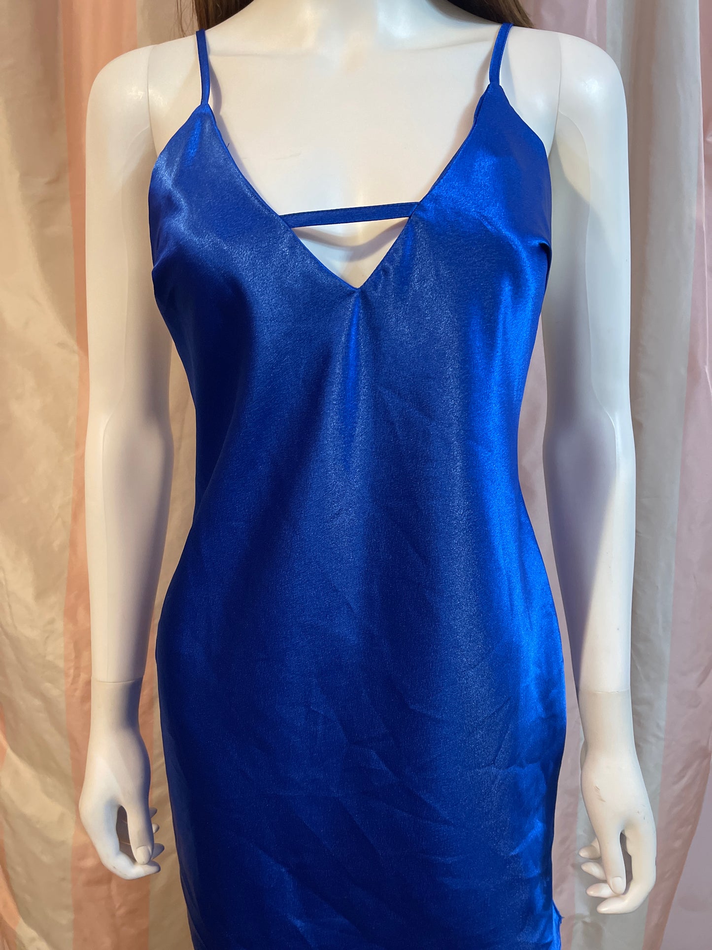 NWT Blue Satin slip dress nasty gal