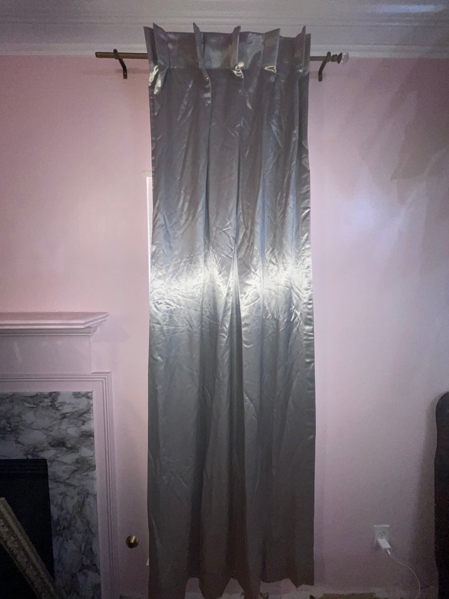 CURTAIN RENTALSILVER SATIN HEAVY