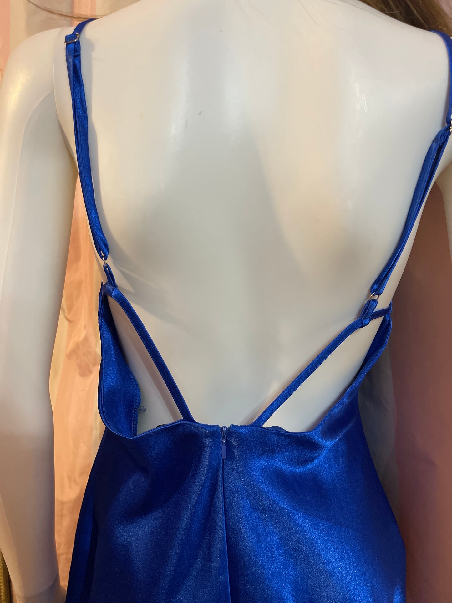 NWT Blue Satin slip dress nasty gal