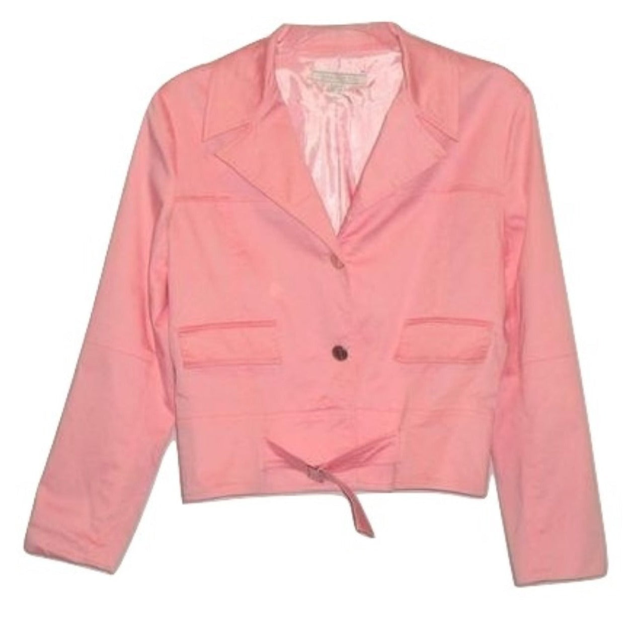 PINK COTTON SATEEN BELTED BLAZER CRUISE VACATION CAPE COD 4