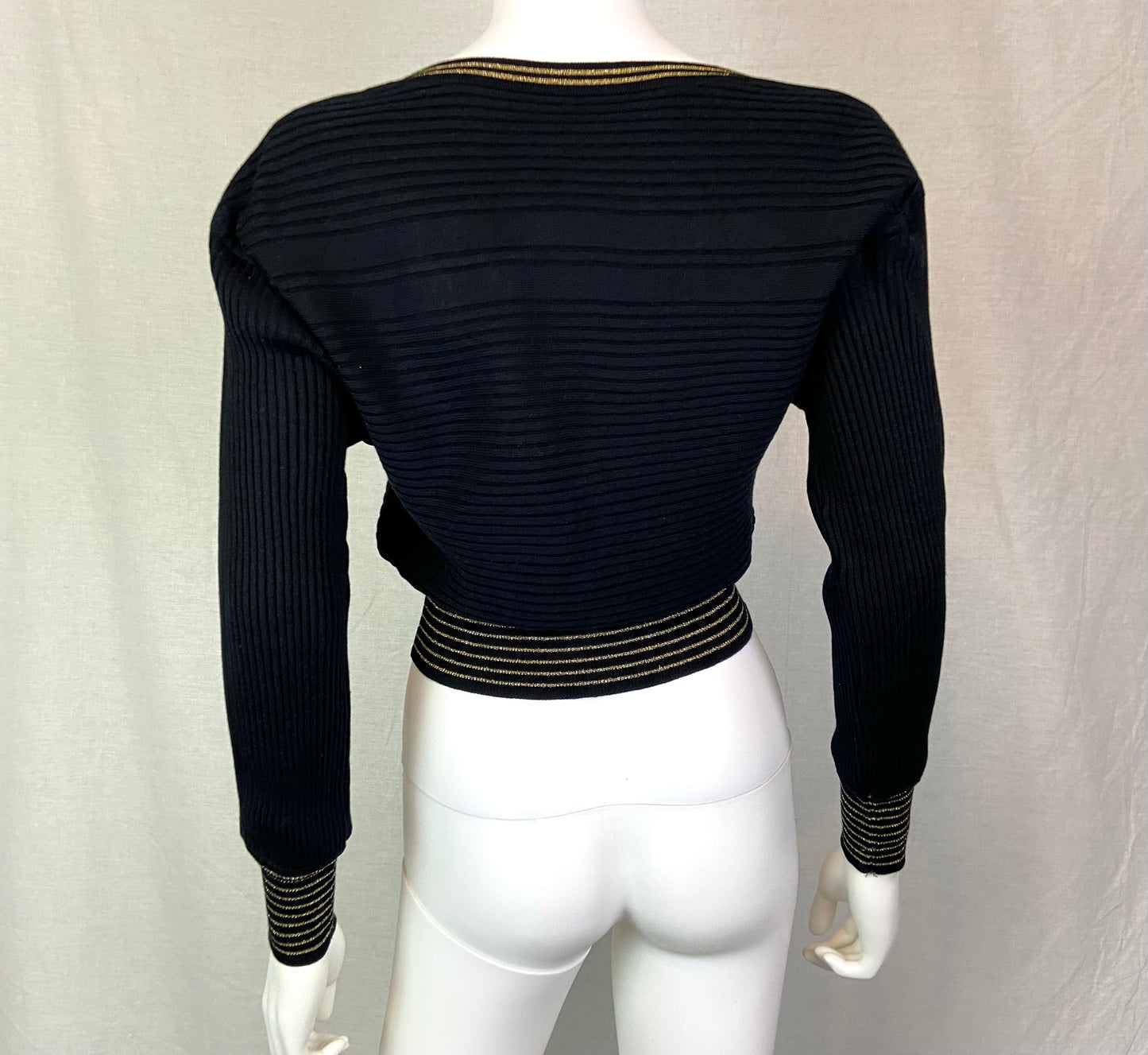 Black Gold Striped Sweater S/ M