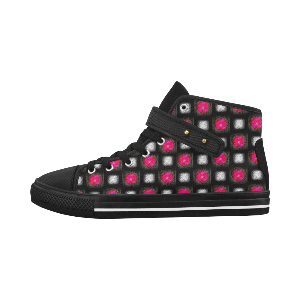 bling hearts diamonds black pink red 5028 x 5008 2 Aquila Strap Women's Shoes/Large Size (Model 1202) e-joyer