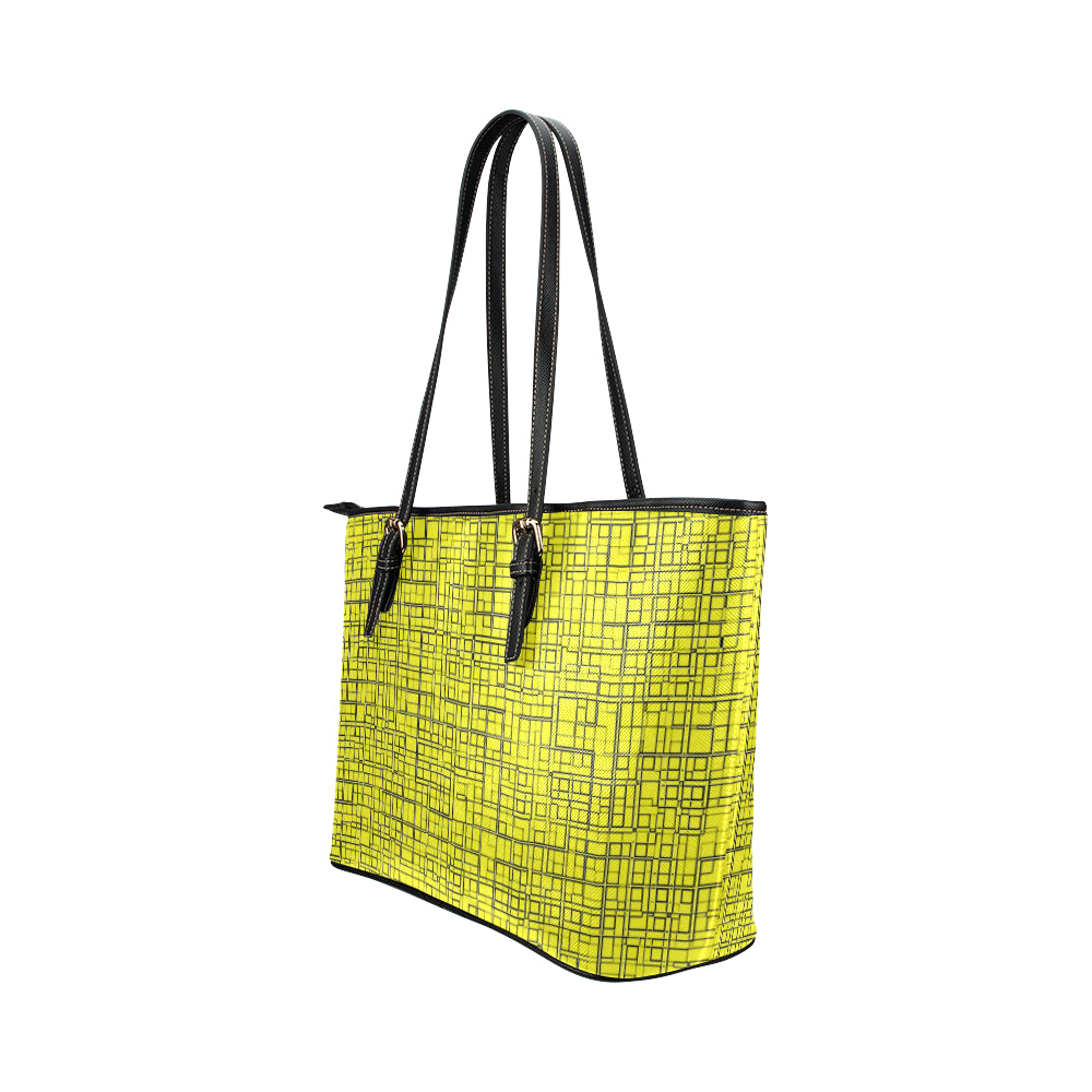 Grid Jane Leather Tote Bag e-joyer