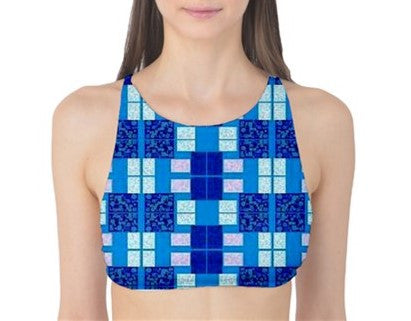 Suga Lane Dream Plaid Tank Bikini Top ABBY ESSIE