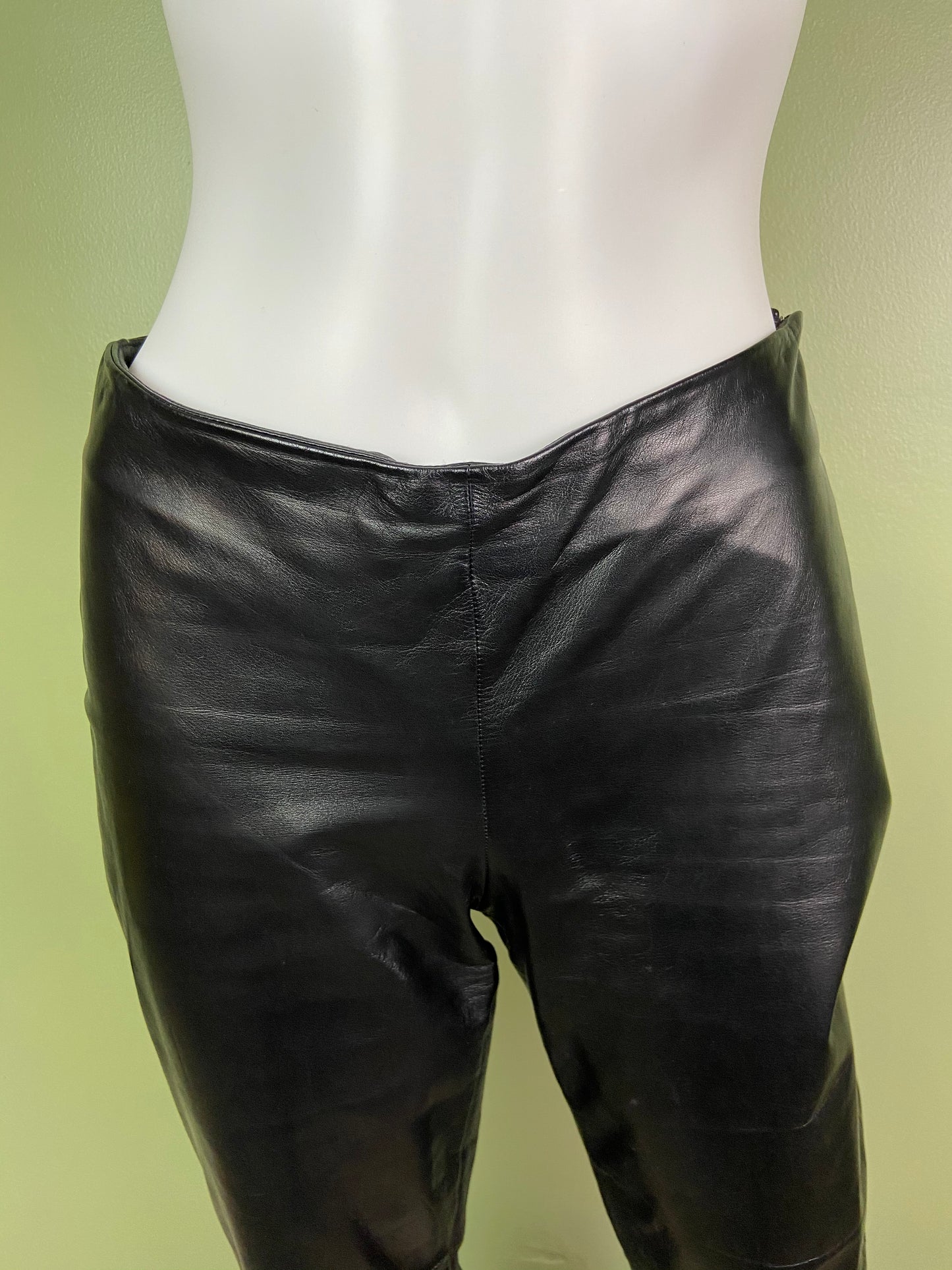 Black Leather Boot Cut Rock Star Pants Abby Essie