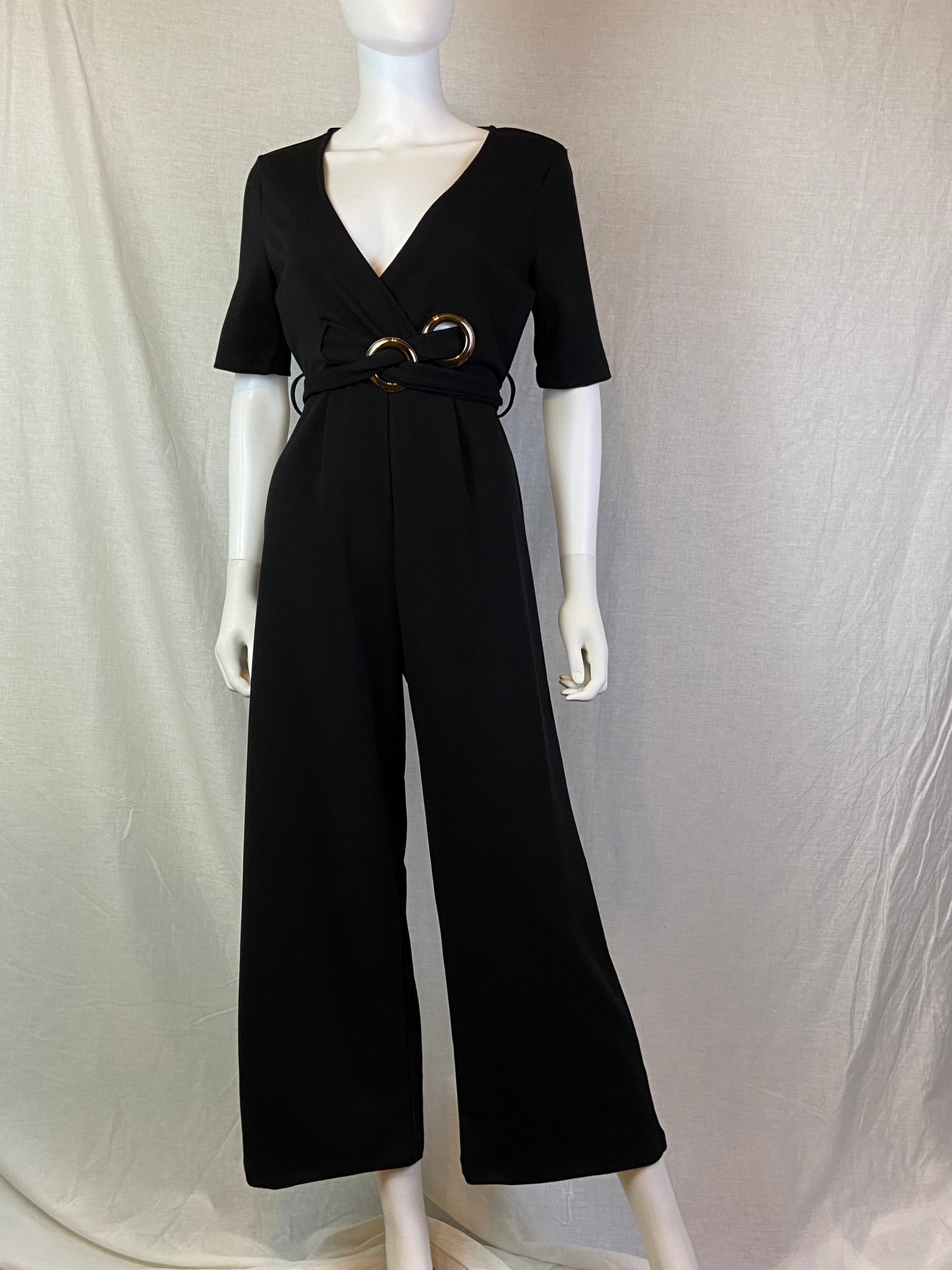 Iris Black Full Leg Pantsuit ABBY ESSIE STUDIOS