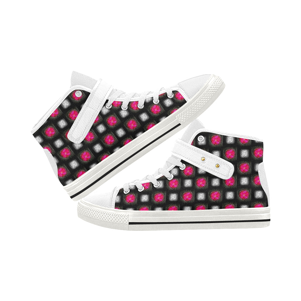 bling hearts diamonds black pink red 5028 x 5008 2 Aquila Strap Women's Shoes/Large Size (Model 1202) e-joyer