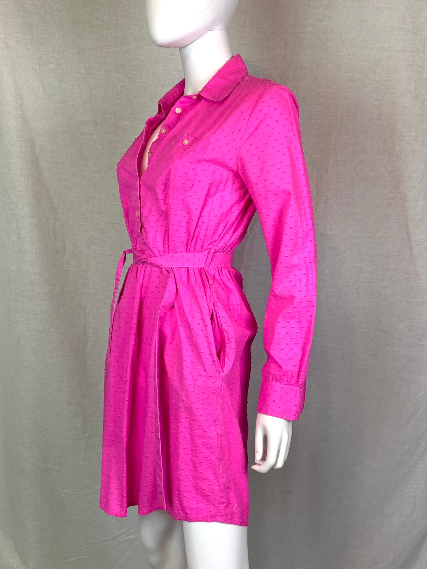 GAP Hot Pink Poplin Shirt Dress XS ABBY ESSIE STUDIOS