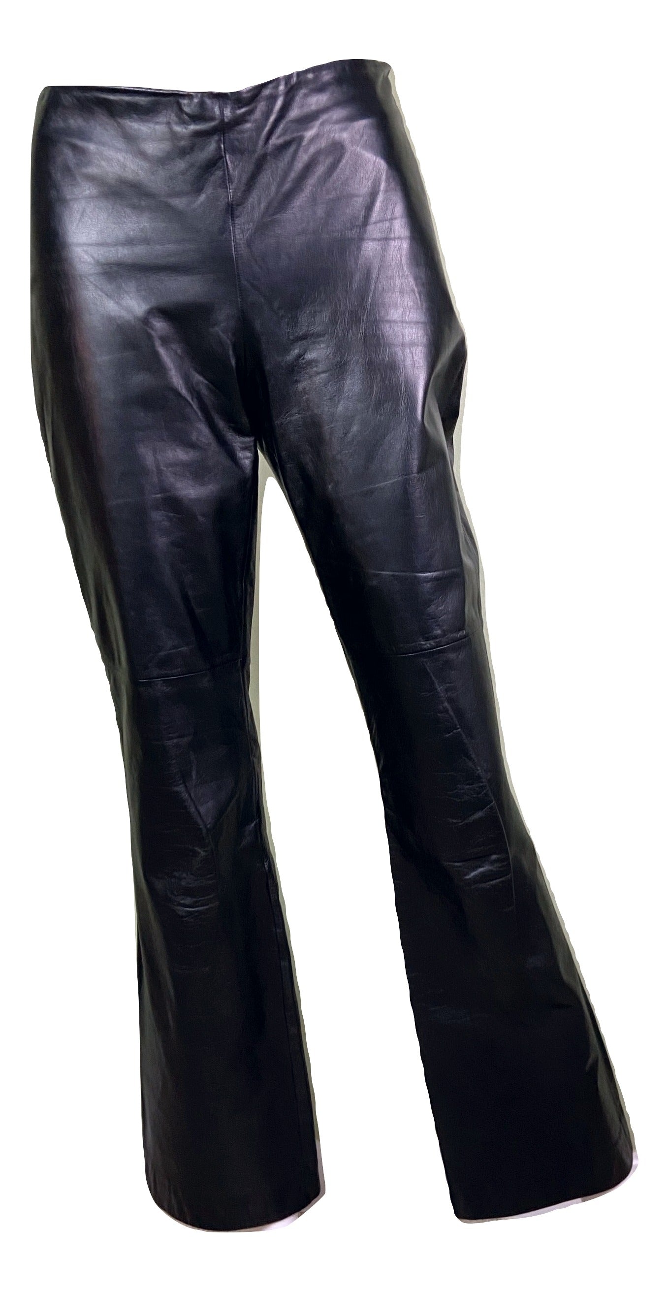 Black Leather Boot Cut Rock Star Pants Abby Essie