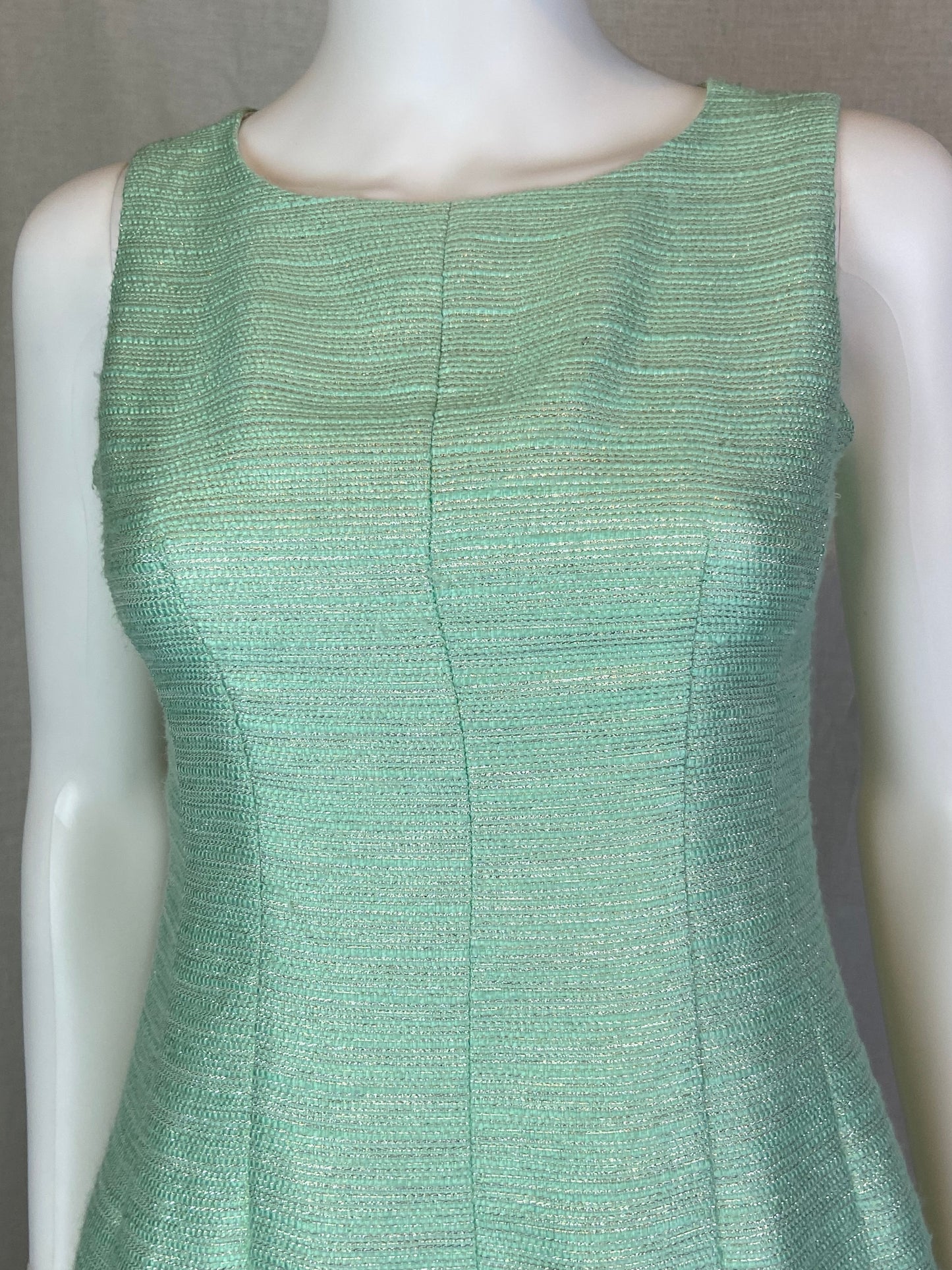 MIAMI Lime Green Metallic Shift Dress XXS