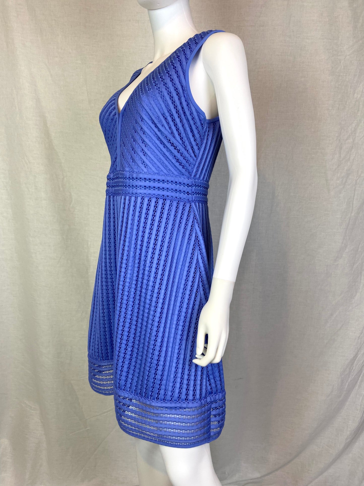 J CREW Blue Lavender Purple Knit Lace Dress 10 ABBY ESSIE STUDIOS