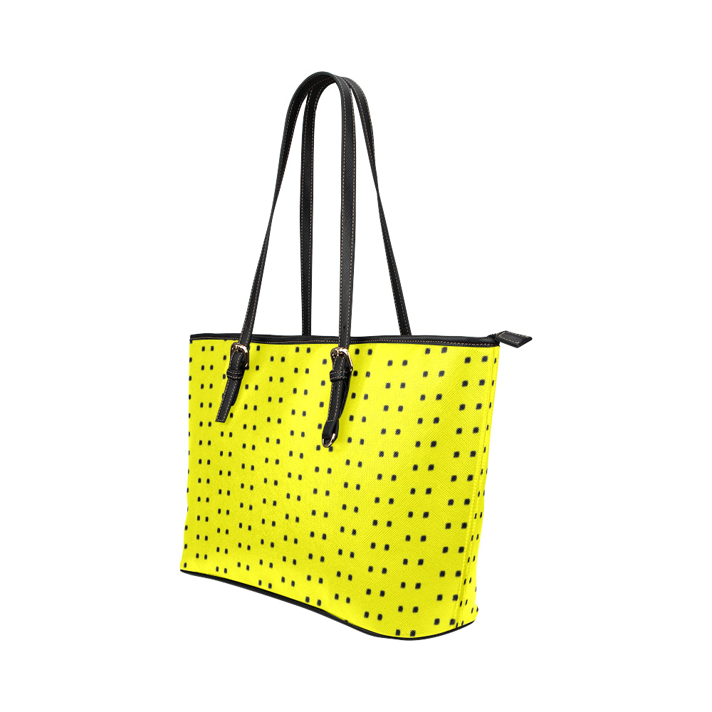 Polka Stripe Jane Leather Tote Bag /Small e-joyer