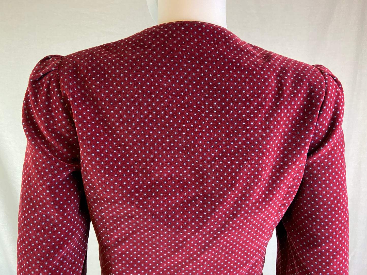 Vind De Casa Burgundy Red Velvet Polka Dot Jacket ABBY ESSIE STUDIOS