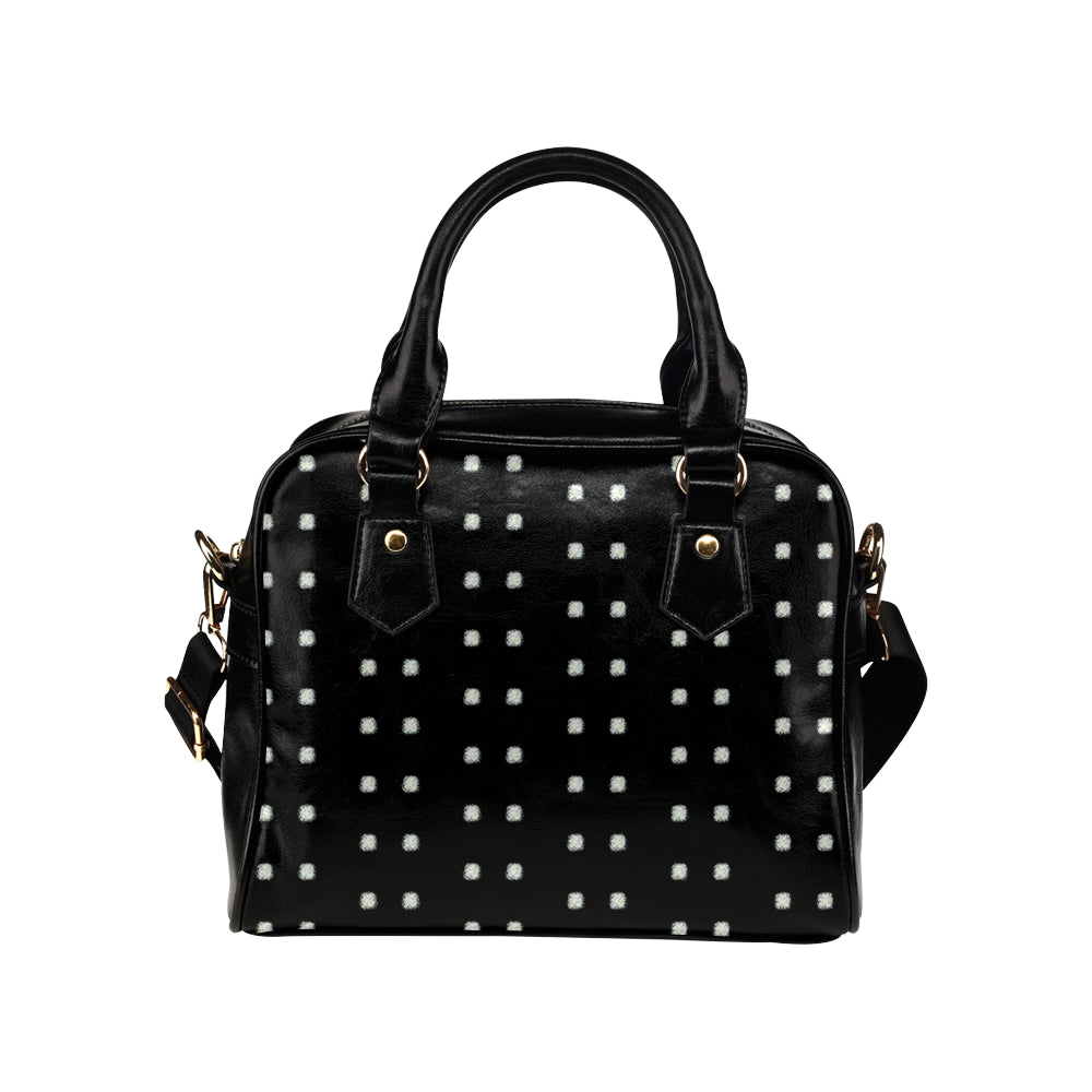 Polka Stripe Leather Satchel Bag e-joyer