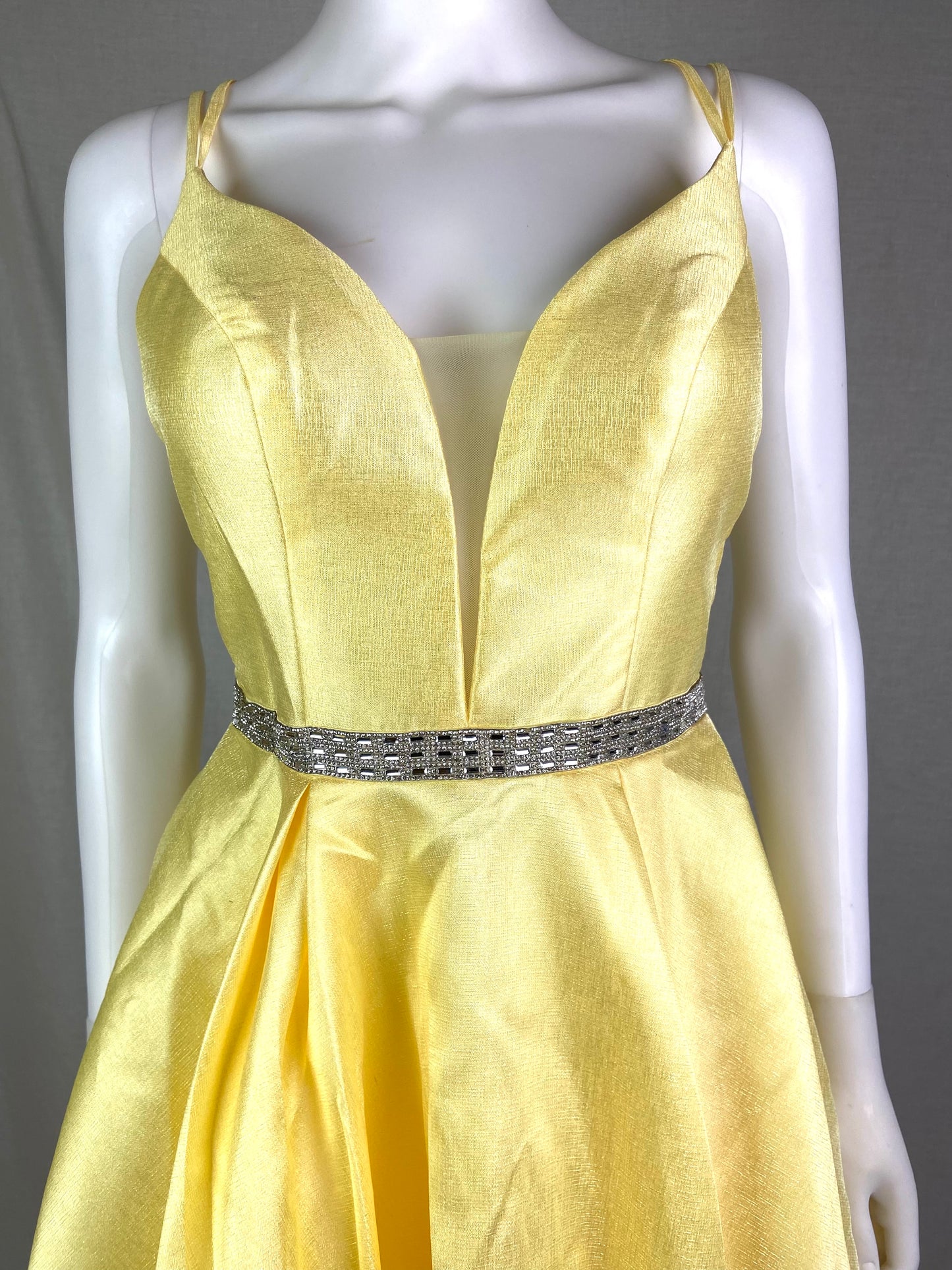 Vintage Promgirl Yellow Glitter Rhinestone Cocktail Dress ABBY ESSIE STUDIOS