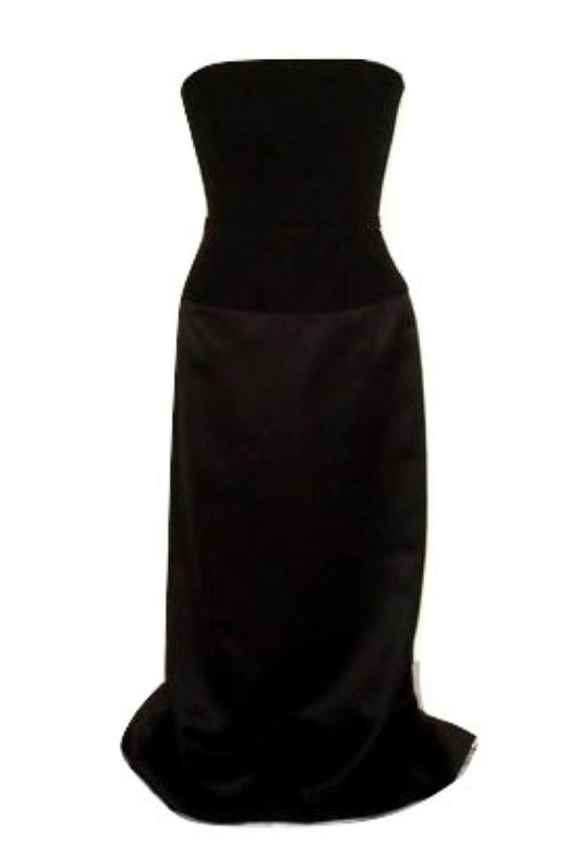 Jim Hjelm Occasions – Black Satin & Crepe Strapless Gown