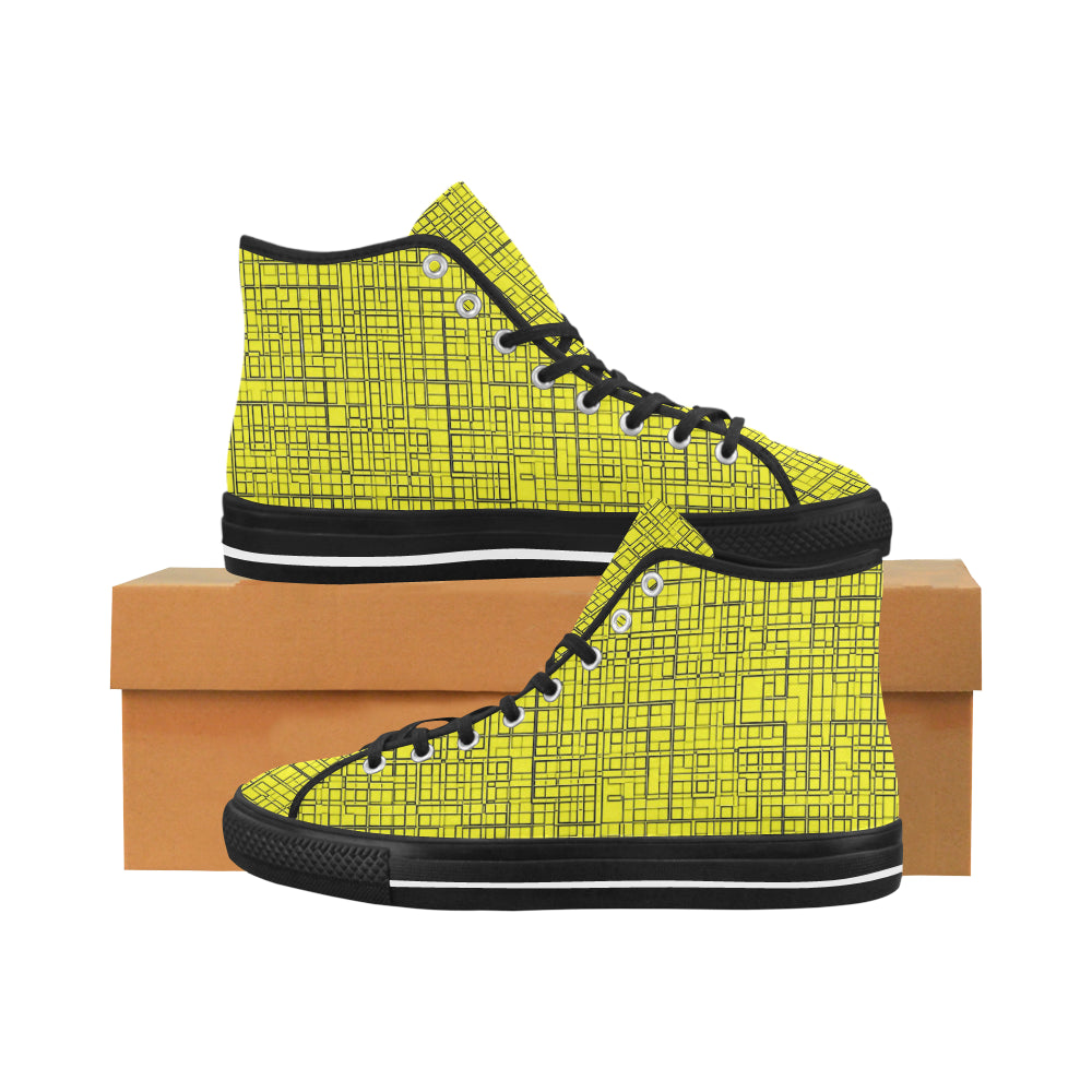 yellow grid 4.4 art Vancouver H Women's Canvas Shoes (1013-1) e-joyer