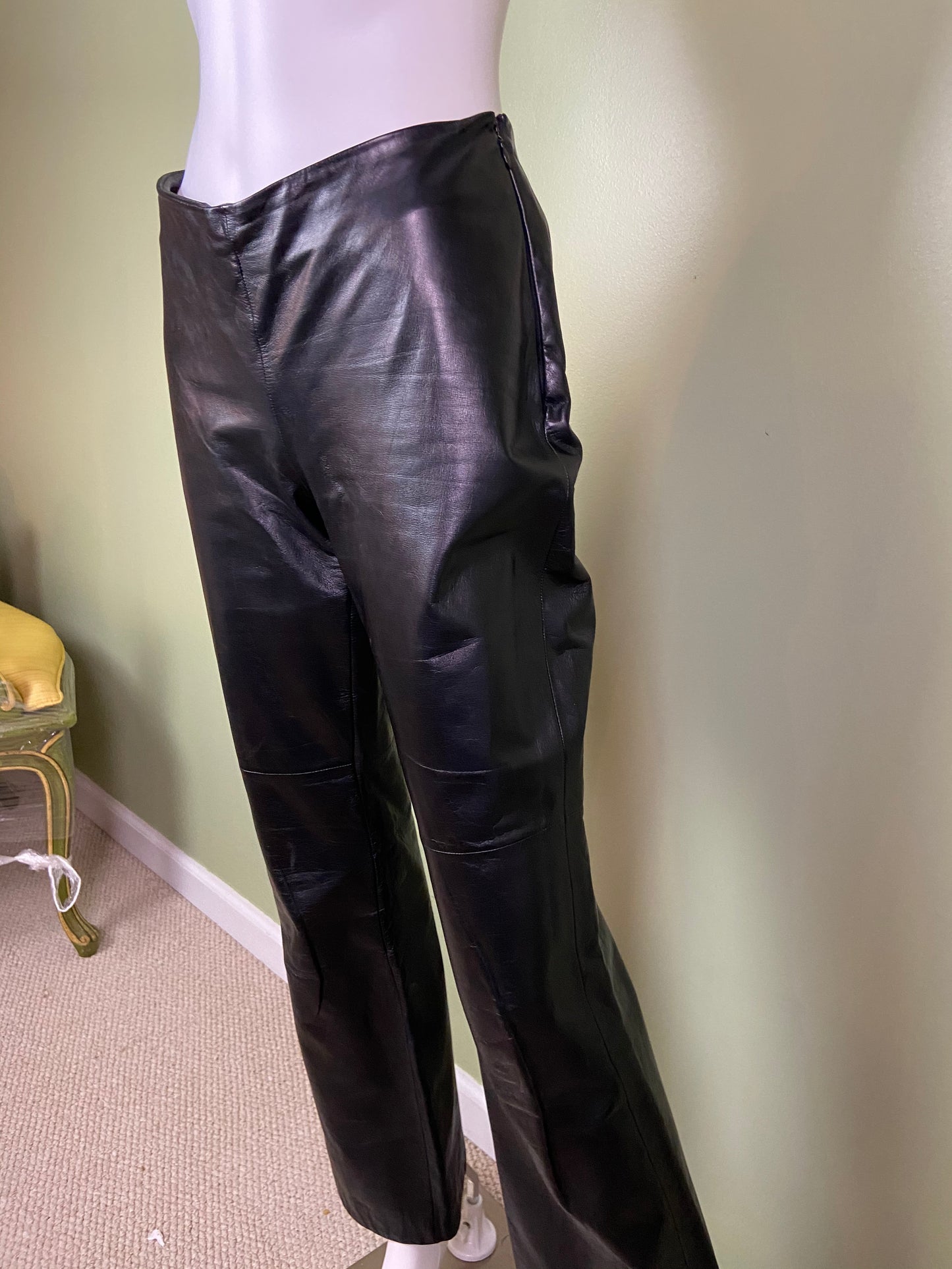 Black Leather Boot Cut Rock Star Pants Abby Essie