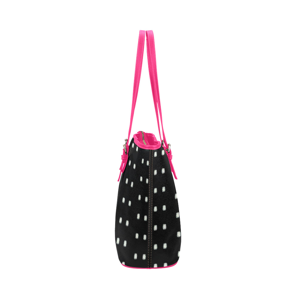 Polka Stripe Jane Leather Tote Bag /Small e-joyer
