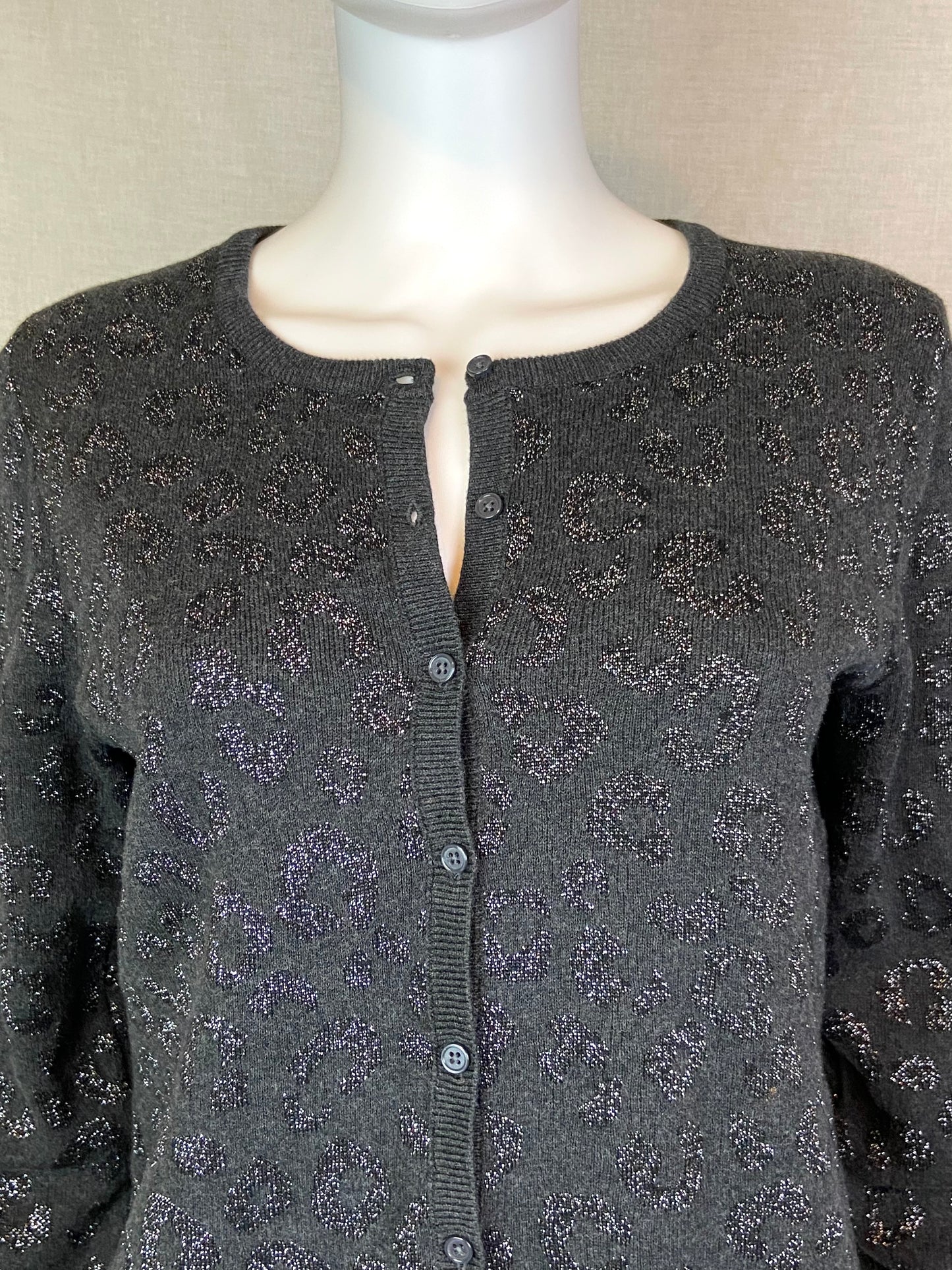 New Gray Metallic Sweater Large ABBY ESSIE STUDIOS