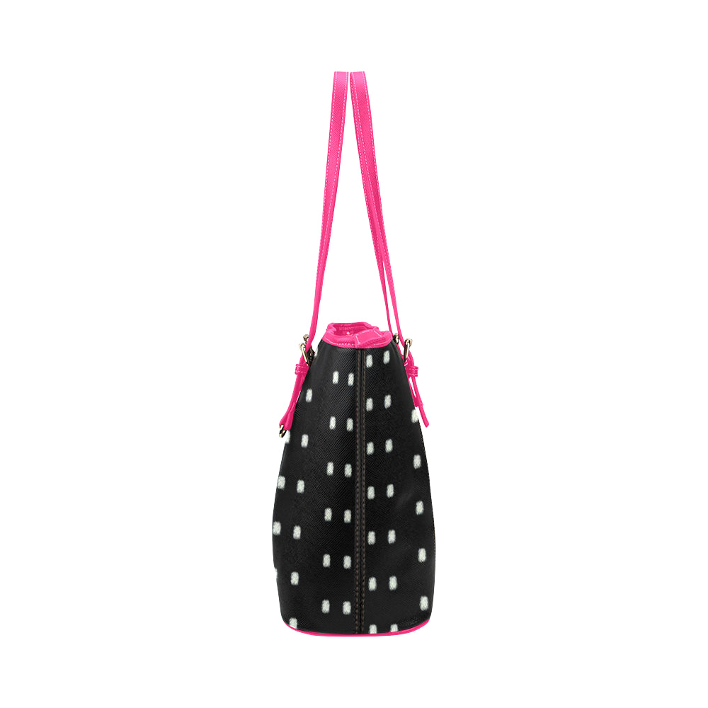 Polka Stripe Jane Leather Tote Bag /Small e-joyer