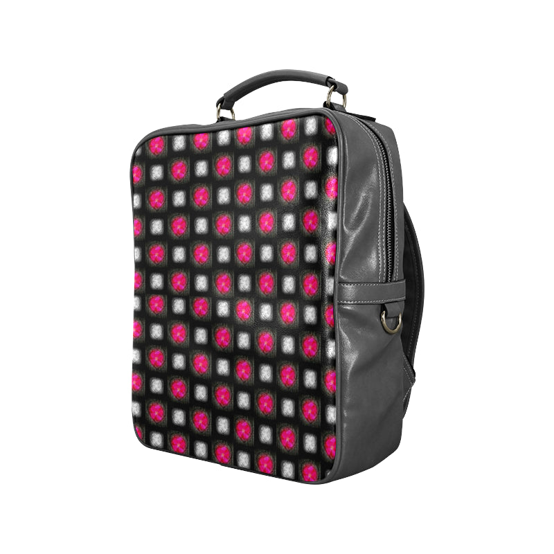 Bling Hearts Leather Carry-On Backpack Bag e-joyer