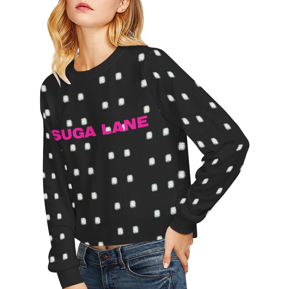 Polka Stripe Crop Sweatshirt e-joyer