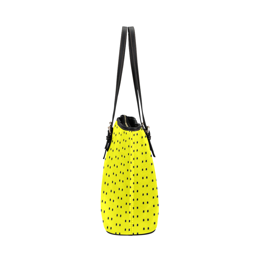 Polka Stripe Jane Leather Tote Bag /Small e-joyer