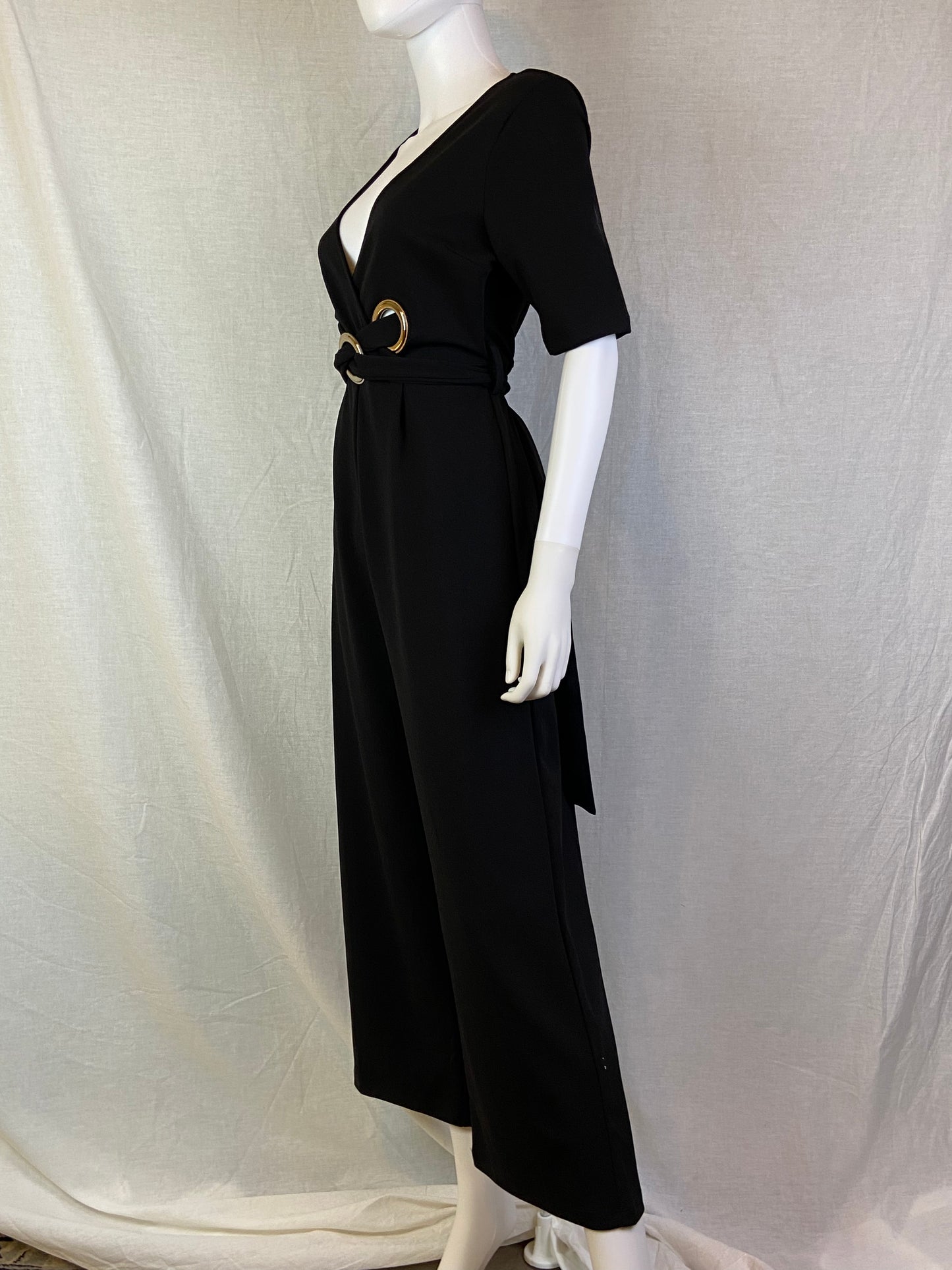 Iris Black Full Leg Pantsuit ABBY ESSIE STUDIOS