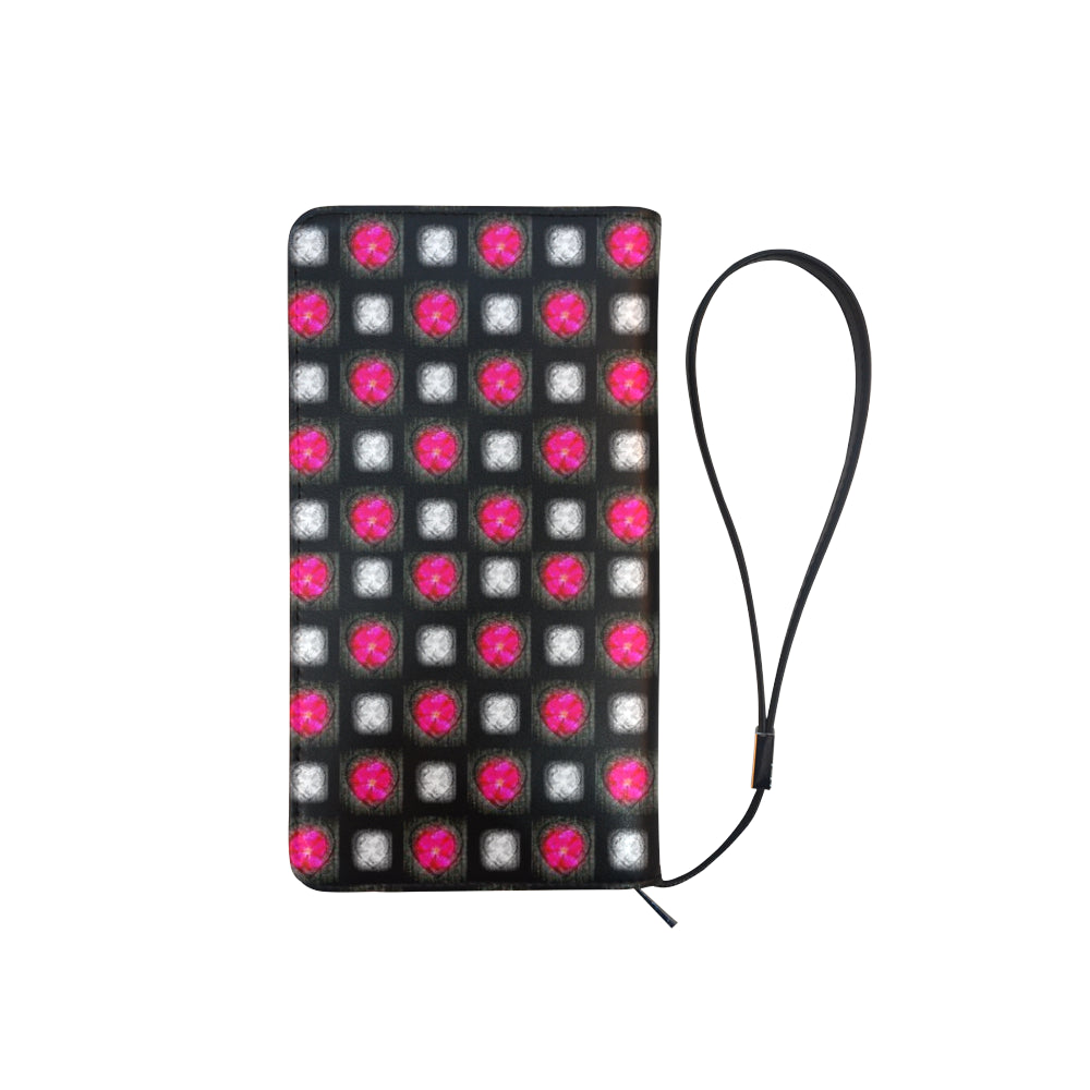 bling hearts diamonds black pink red 5028 x 5008 2 Men's Clutch Purse (Model 1638) e-joyer