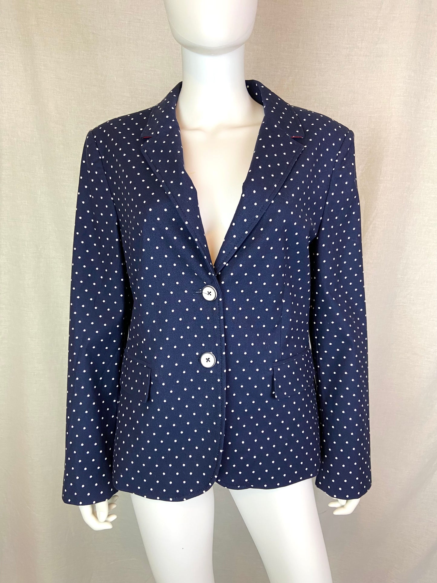 NEW TOMMY HILFIGER Navy Blue Polka Dot Blazer 16