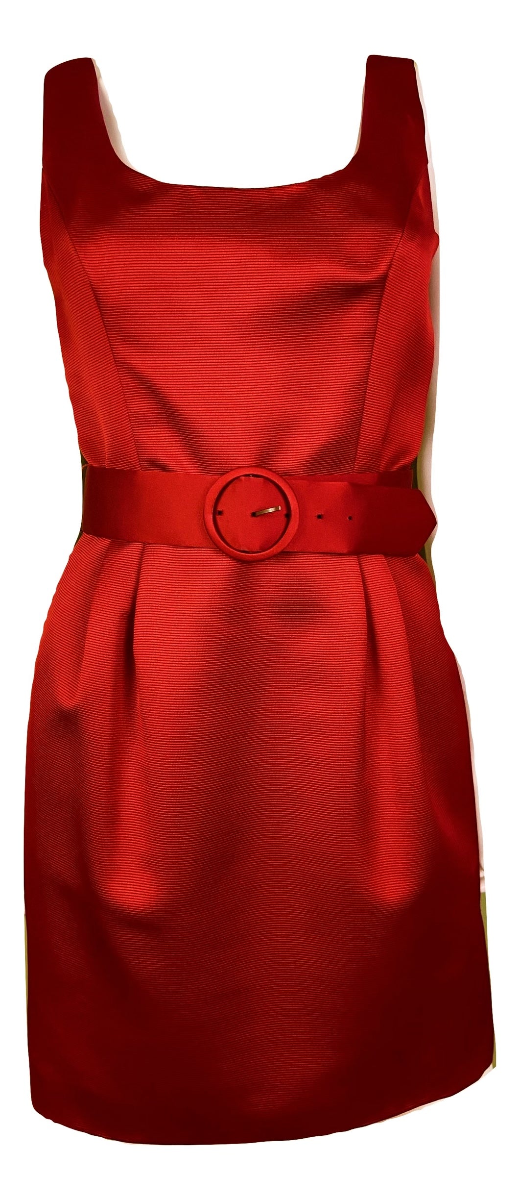 Red Silk KENAR Cocktail Sheath Mini Dress ABBY ESSIE Designer & Vintage