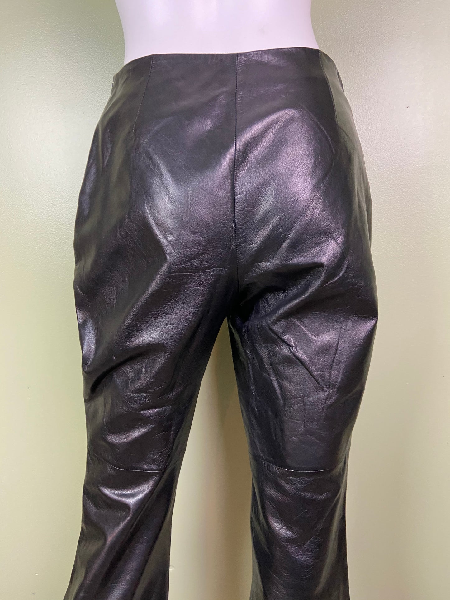 Black Leather Boot Cut Rock Star Pants Abby Essie